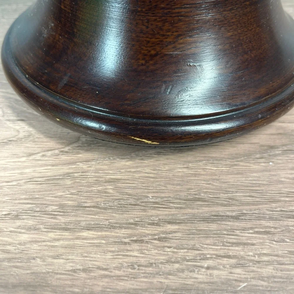 Pottery Barn Turned Wood Pillar Candle Holder Set 2 10in Dark Brown Espresso